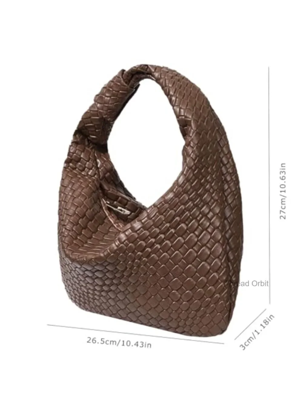 Woven Hobo Bag Faux Leather Knot Strap Handbags Clutch Purse Zipper